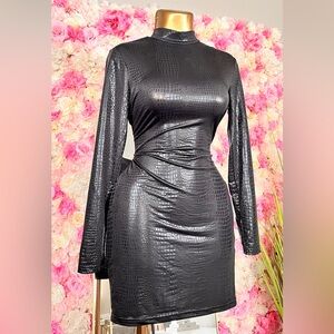 Mock Neck Patent Bodycon
